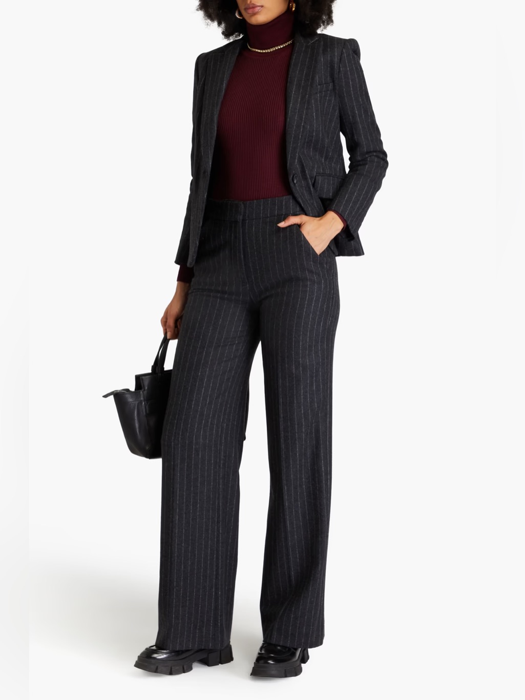 Veronica Beard Tonelli Pinstripe Wool Blend Pants Navy Size 2
